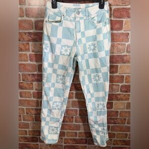 PacSun women’s size 26 Eco Flower Checkerboard Mom jeans